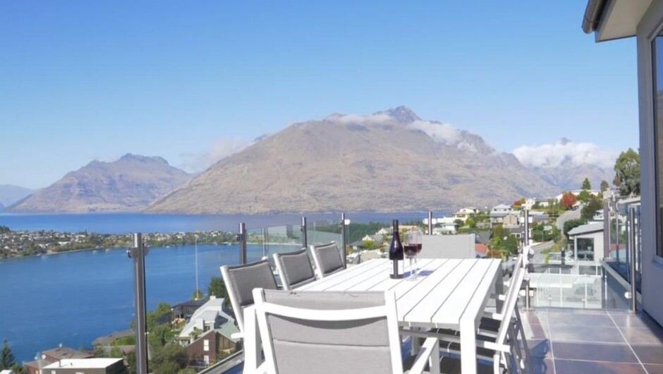A generous sized balcony in a fantastic location at Bel Lago, Queenstown.