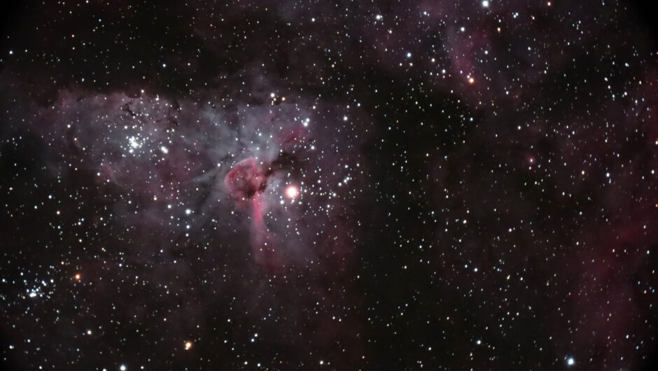 If you wish to learn more about astrophotography, we provide introductory (or advanced) lessons on photographing the night sky. Here is a quick photo of the Eta Carinae nebula with a Canon Ra, taken through our LX 200 telescope.