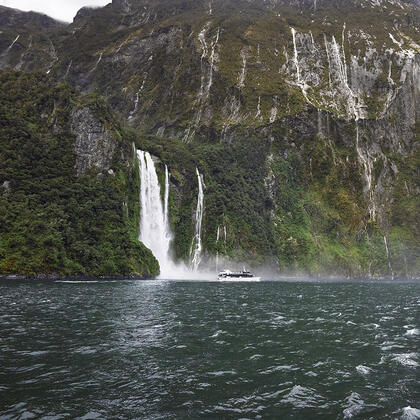 Milford Sound has stunning waterfalls