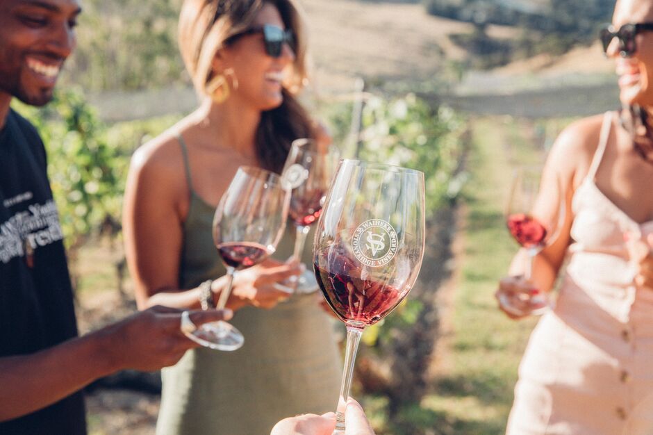 Wine tasting at Stonyridge Vineyard
