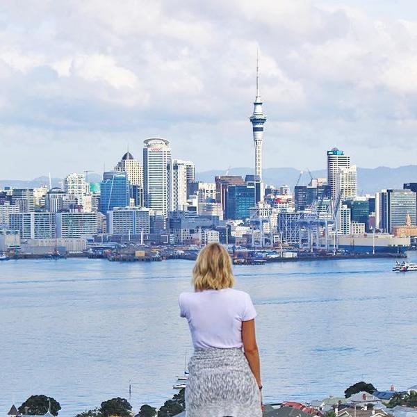 Checking out the city from across the harbour in Devonport on Auckland's North Shore.