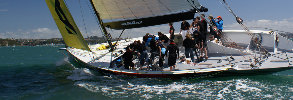 Experience Auckland Harbour as a crew member on an real America's Cup yacht.