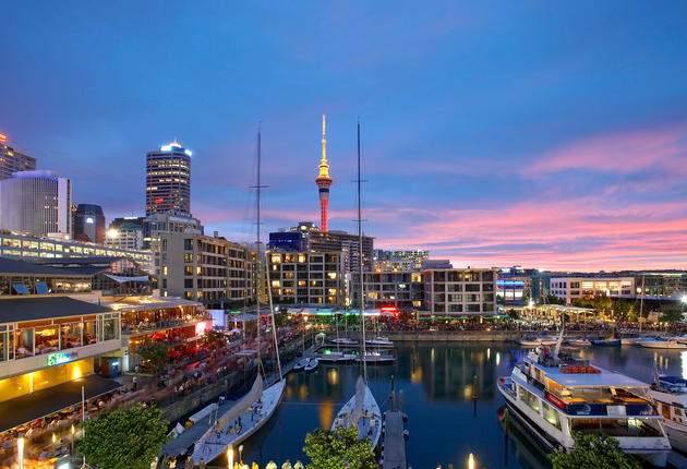 Auckland, in New Zealand's North Island, is a multi-cultural hub of food and wine, music, art and culture. Visit the West Coast's black-sand beaches, explore one of the 48 volcanic cones or sip wine on Waiheke Island.
