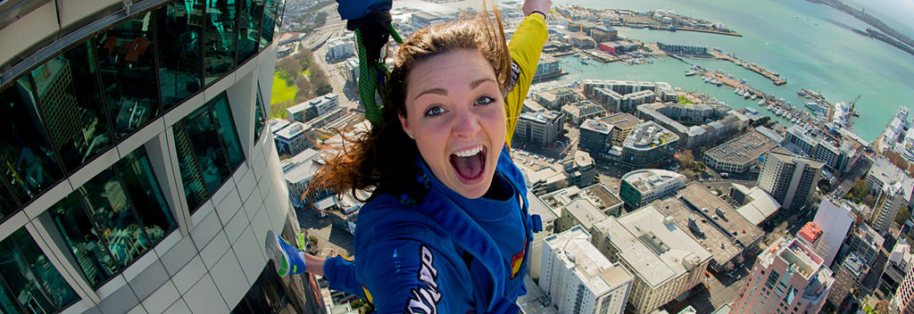 Look at me go! Skyjump from the Sky Tower is an epic Auckland adventure.