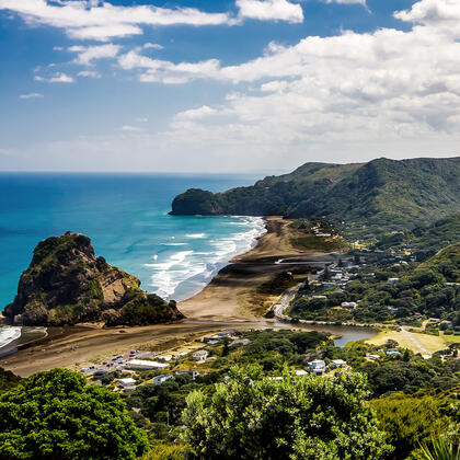Explore one of the many West Coast beaches. Piha is a stunning spot, with beautiful waterfalls and iconic black sand.