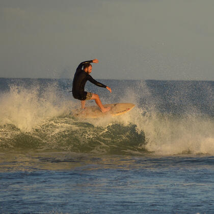 Surfing on Great Barrier Island