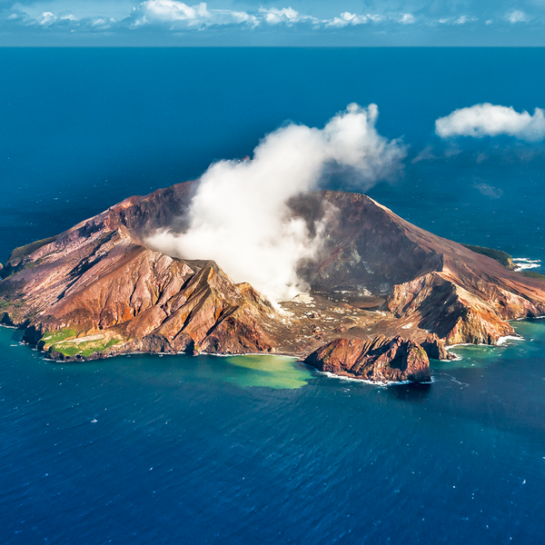 뉴질랜드에서 화산 활동이 가장 활발한 화이트 섬이 북섬 동부 해안 앞바다에 있다.