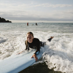 Surfing at Mt Maunganui main beach