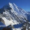 Trekkers stand in awe of Aoraki/Mount Cook on Day 2 of the Ball Pass Crossing