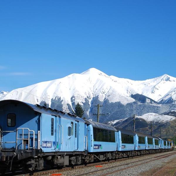 El tren TranzAlpine es la forma más fácil y más cómoda posible para apreciar la grandeza de los Alpes del Sur. El tren viaja entre Christchurch y Greymouth a través de Arthur's Pass.