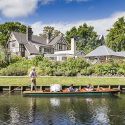 Punting in front of Curators House