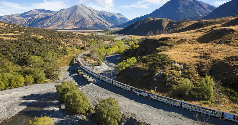 One of the world’s great train journeys, travelling coast to coast through forests and farmland and over the spectacular Southern Alps.