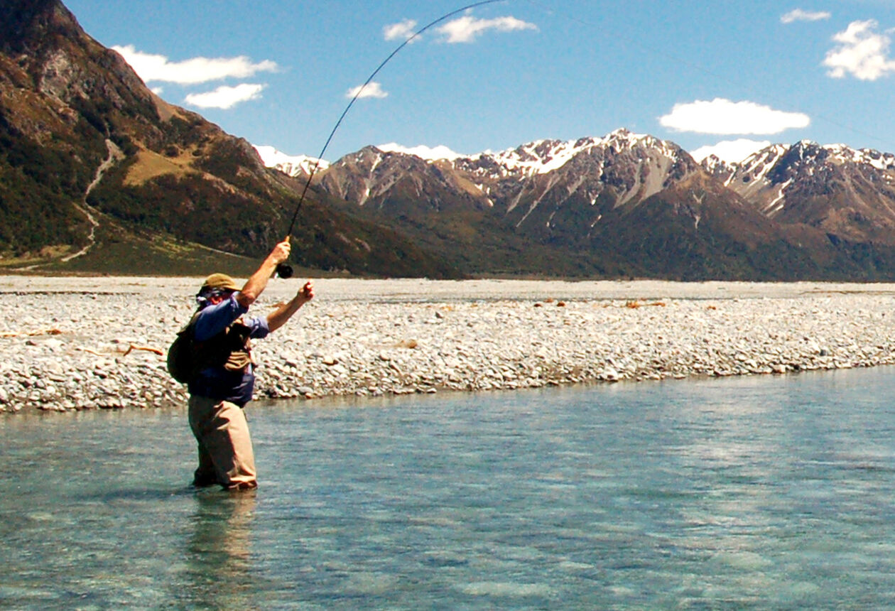 Go fresh water fly fishing in the South Island of New Zealand. You'll be amazed by the stunning scenery. Catch large wild trout, an angler's dream.