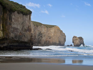 Up close, the huge cliffs of Tunnel Beach are seriously impressive.