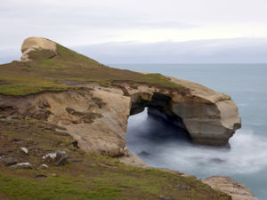 Tunnel beach is misty and mysterious up-close - don't forget to keep a lookout for fossils.