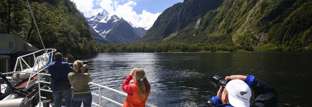 Spot wildlife up close and feel the spray of towering waterfalls with a Milford Sound boat cruise.