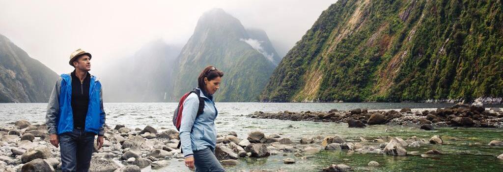 Rock-hopping, Milford Sound
