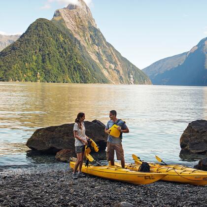 Bask in the scale of dramatic fiords, spectacular waterfalls and towering peaks in Milford Sound. Take a boat ride, scenic flight, kayak or hike!