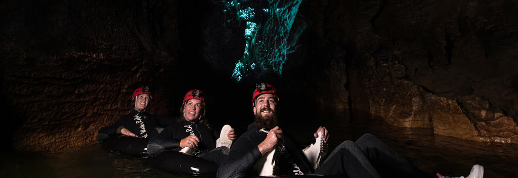 Black Labyrinth tour underground tubing. See the magical glow worms while floating down a river.