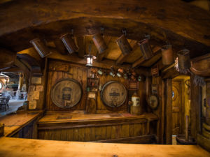 The bar at Hobbiton™ Movie Set's Green Dragon Inn