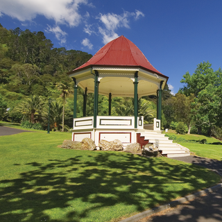 通往蒂阿洛哈山（Mount Te Aroha）的登山步道从小镇城区开始。