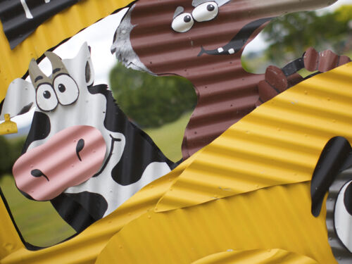 在蒂劳（Tirau）随处可见用瓦楞铁皮制作的各种事物的艺术品