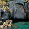 The Maori Carvings at Mine Bay on Lake Taupo