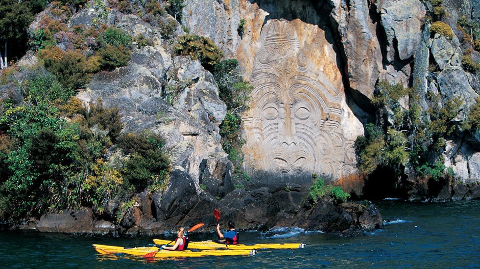 Carvings at Mine Bay, Lake Taupo