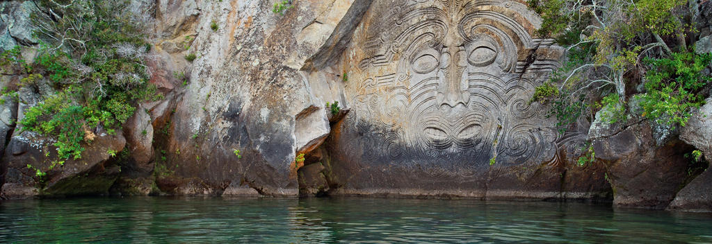 Explore Lake Taupo to see the Mine Bay Maori rock carvings.