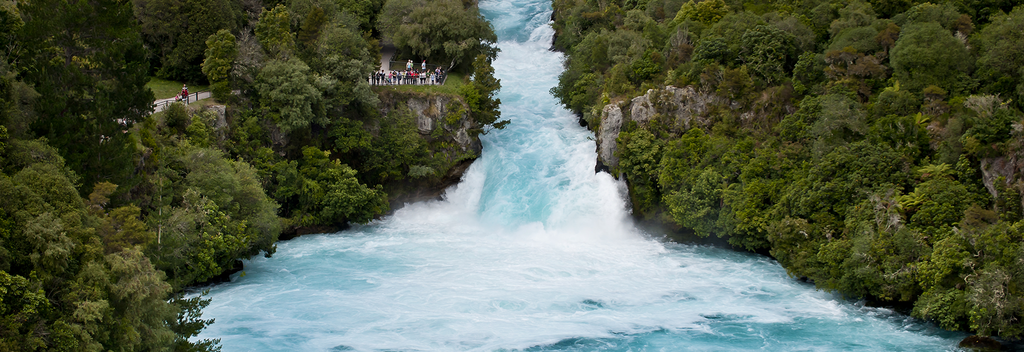 Experience the magnificent Huka Falls, surrounded by native bush.