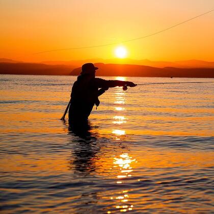Fly fishing at Lake Taupō