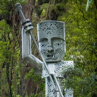The Whatonga sculpture on the Manawatu Gorge track.
