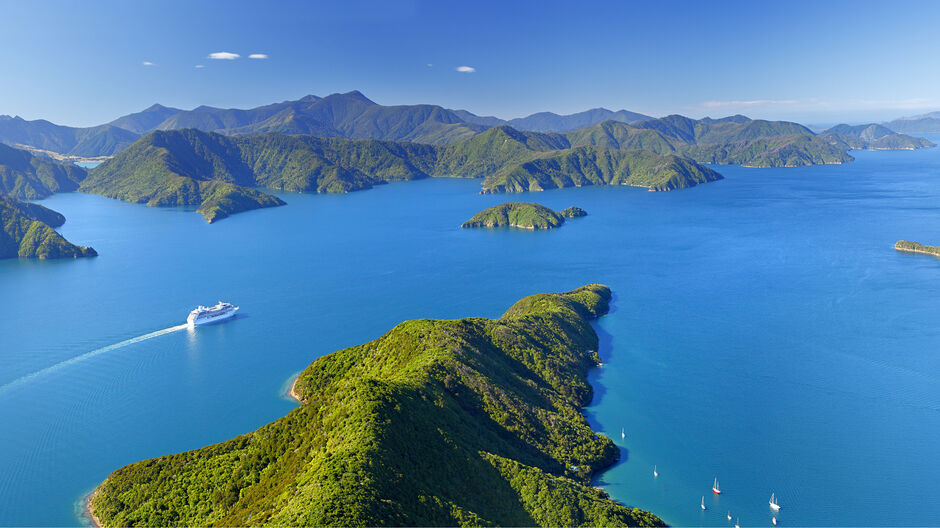 Bootsfahrt in den Marlborough Sounds.