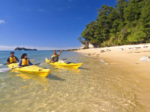 Abel Tasman National Park is popular for its sandy beaches, clear turquoise waters and endless water activities.
