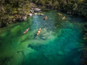 Kayaking in the Abel Tasman National Park's glistening waters with views of golden sand beaches is an unsurpassed experience.