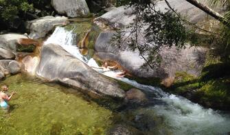 Water slide into Cleopatra&#039;s Pool