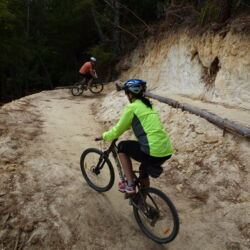 Riding an expertly designed Mountain Bike Track.