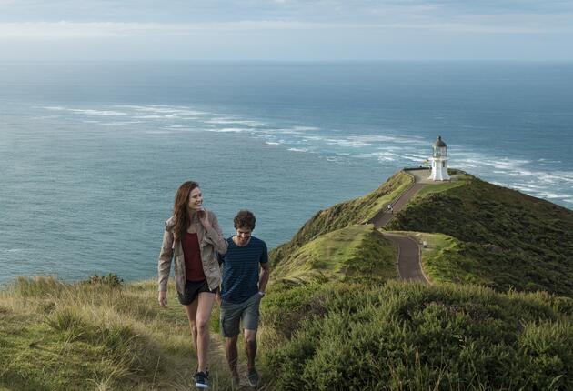 Ganz im Norden von Neuseeland bietet Cape Reinga großartige Ausblicke auf den Zusammenfluss von Tasmansee und Pazifischem Ozean.