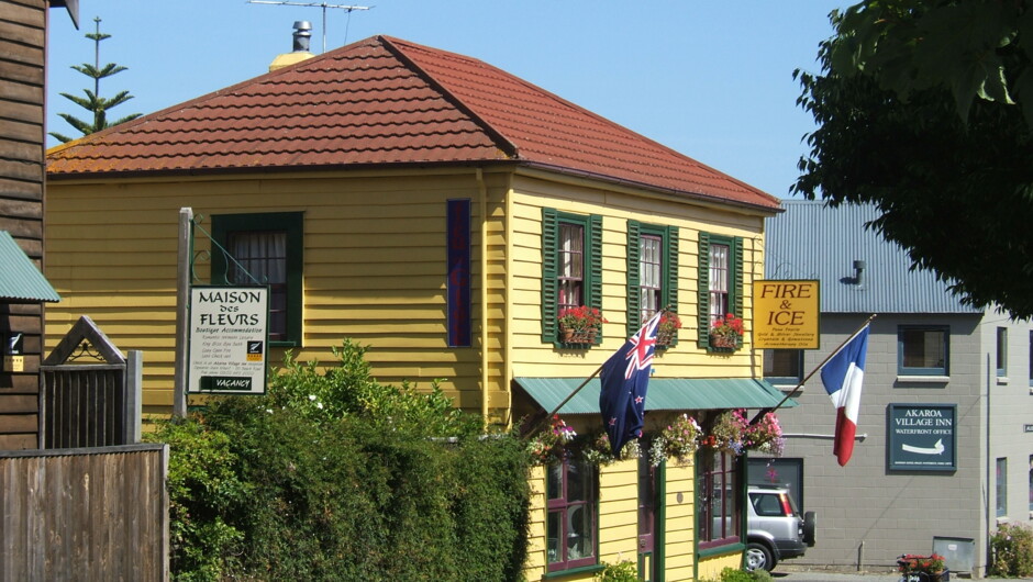 Quaint shops in Akaroa and the French heritage