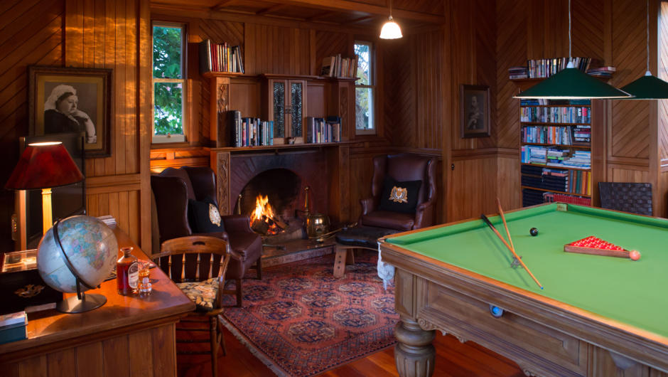 The billiard room is perfect for rainy days
