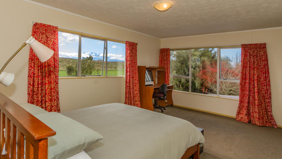 Master bedroom - views of Mt Ruapehu out of the window