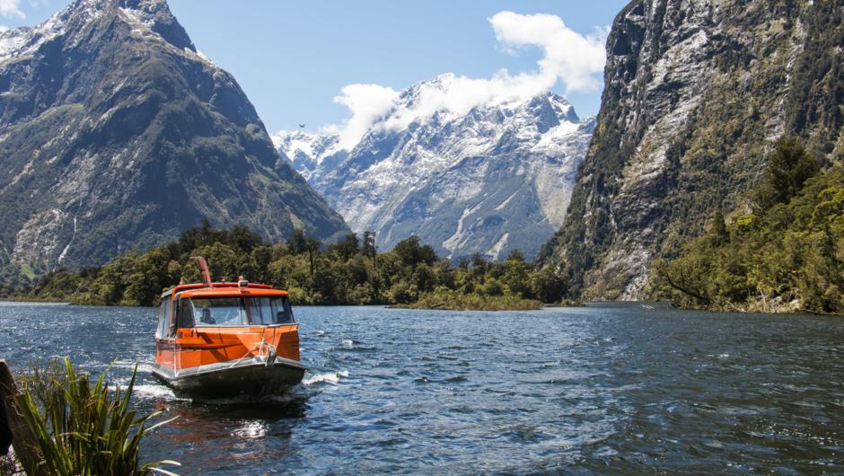 Water taxi to access the Milford Track