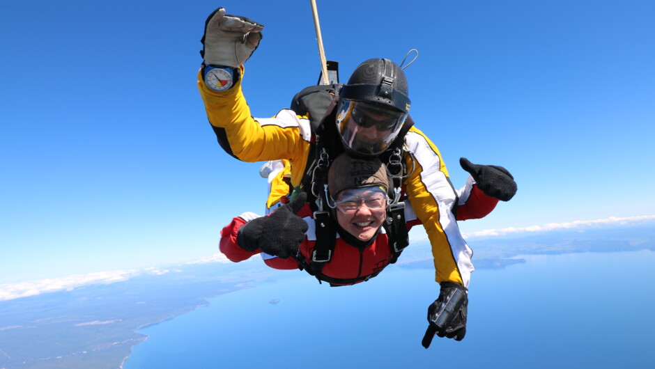 Big grins above Lake Taupo