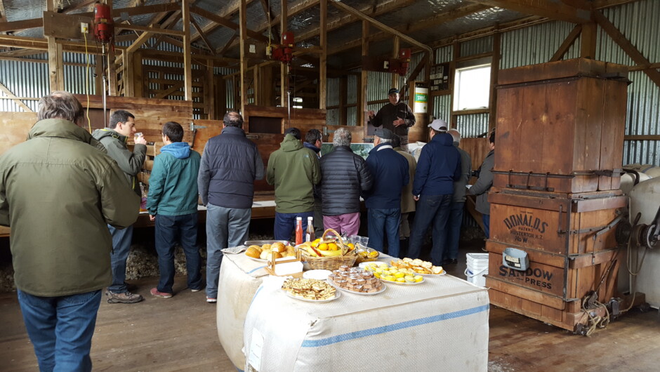 Lunch in the woolshed