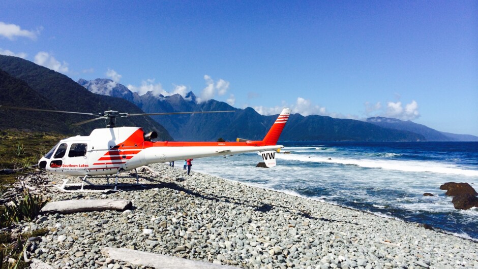 A remote West Coast beach landing