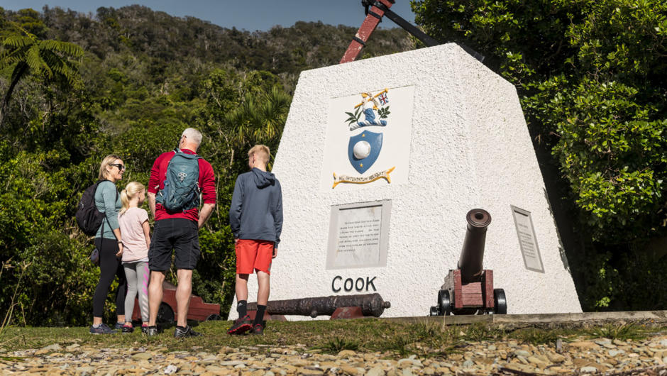 Visit historic Ship Cove, the site of early interactions between Maori and British explorer Captain James Cook.