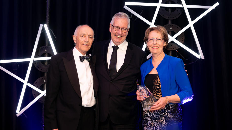 Receiving the &#039;Best Motel&#039; award at the Hospitality NZ 2018 conference