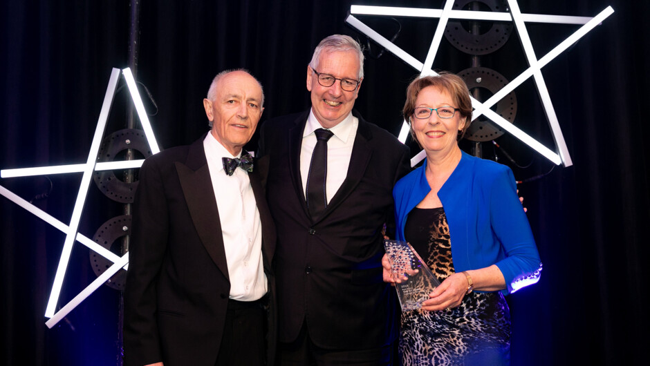 Receiving the &#039;Best Motel&#039; award at the Hospitality NZ 2018 conference