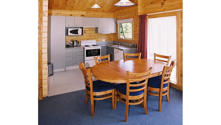 Kitchen & Dining area in Chalet No. 6.