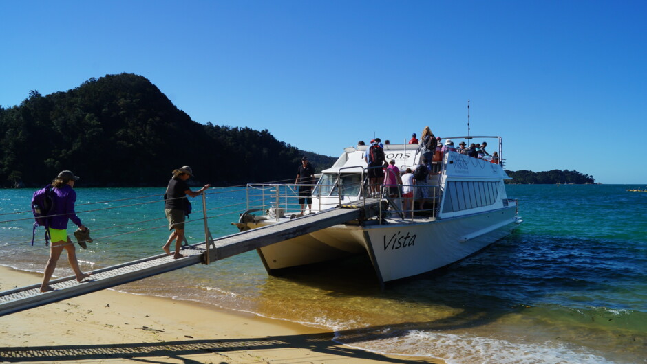 Enjoy a boat ride into the Abel Tasman National Park before and after your hike